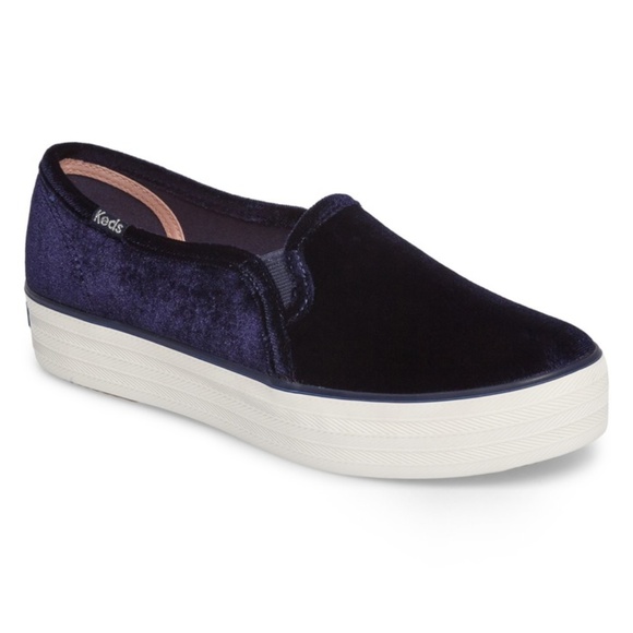 keds navy slip on sneakers